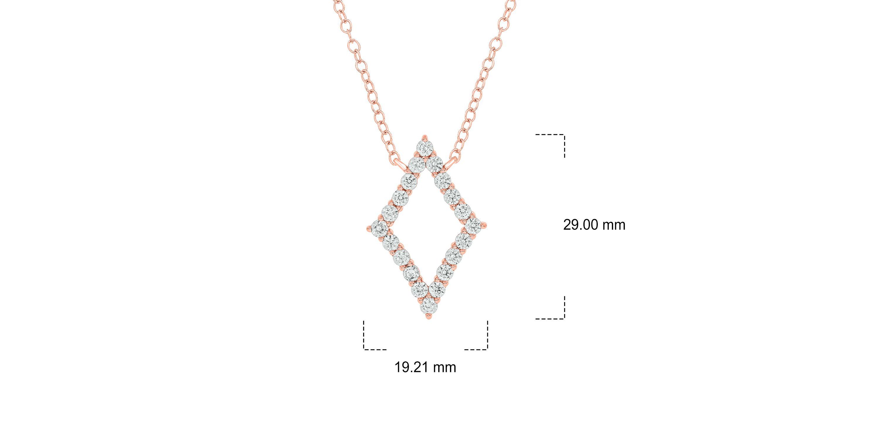 1 1.2 ct. t.w Diamond Rhombus Shape Pendant Necklace For Womens in 14K gold