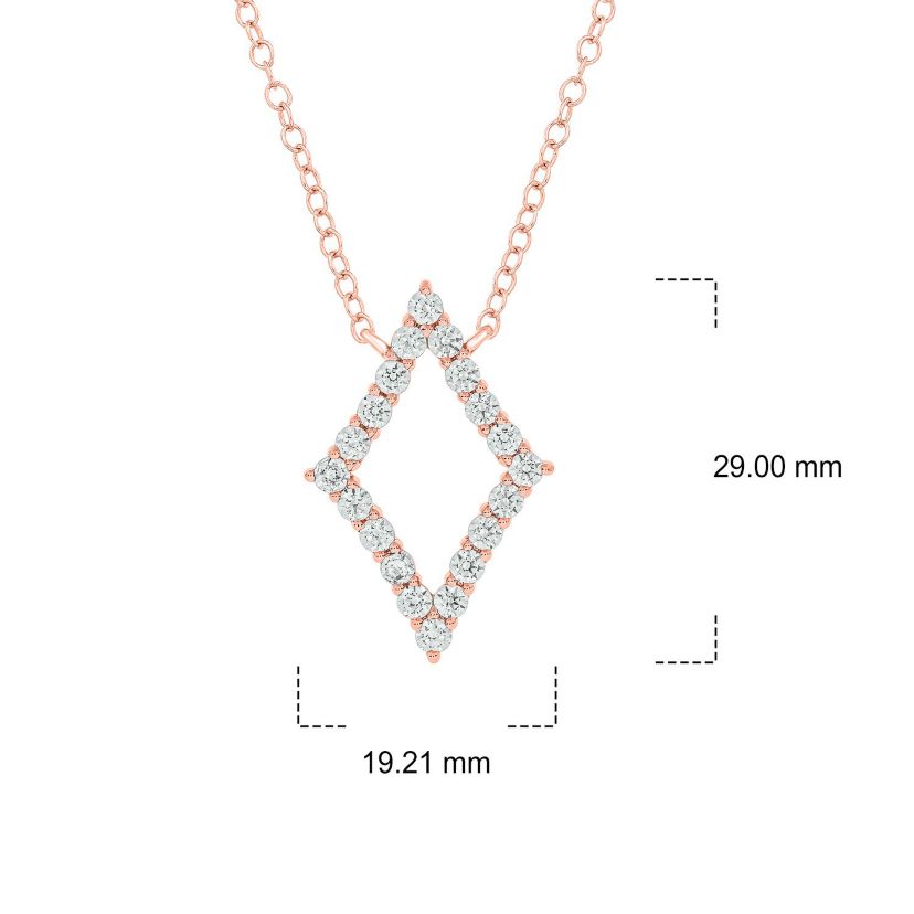 1 1.2 ct. t.w Diamond Rhombus Shape Pendant Necklace For Womens in 14K gold