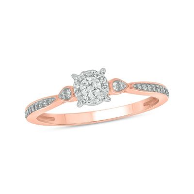 Belk & Co 1/4 ct.t.w White Diamond Dainty Solitaire Promise Ring in 10K Gold, 9
