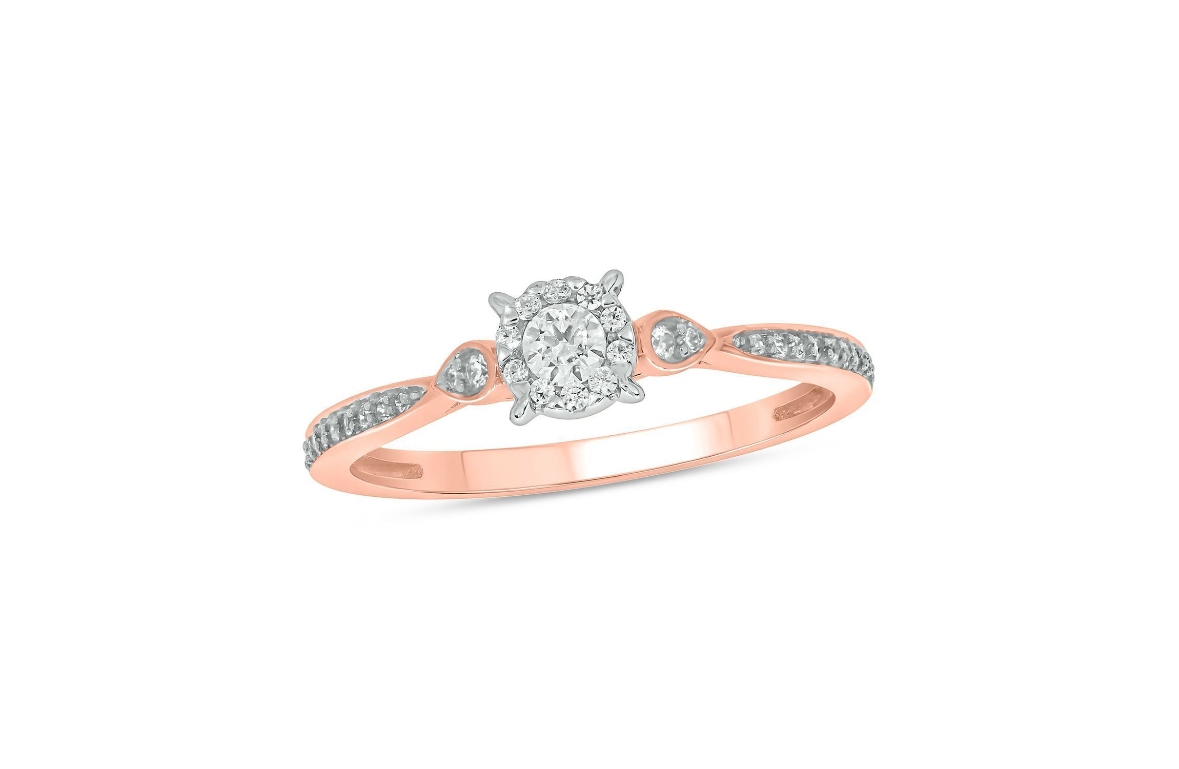 1/4 ct.t.w White Diamond Dainty Solitaire Promise Ring in 10K Gold