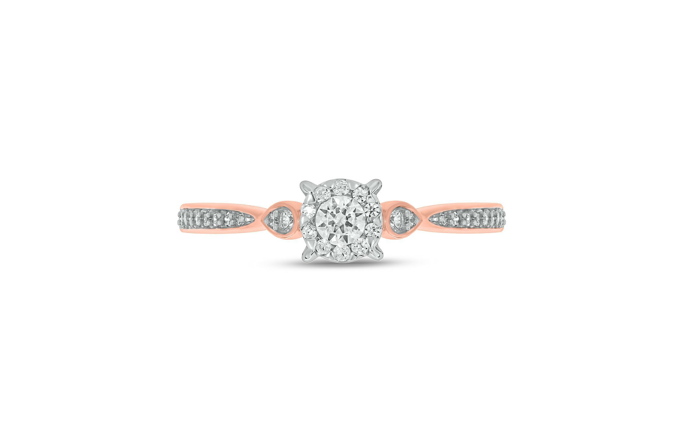 1/4 ct.t.w White Diamond Dainty Solitaire Promise Ring in 10K Gold