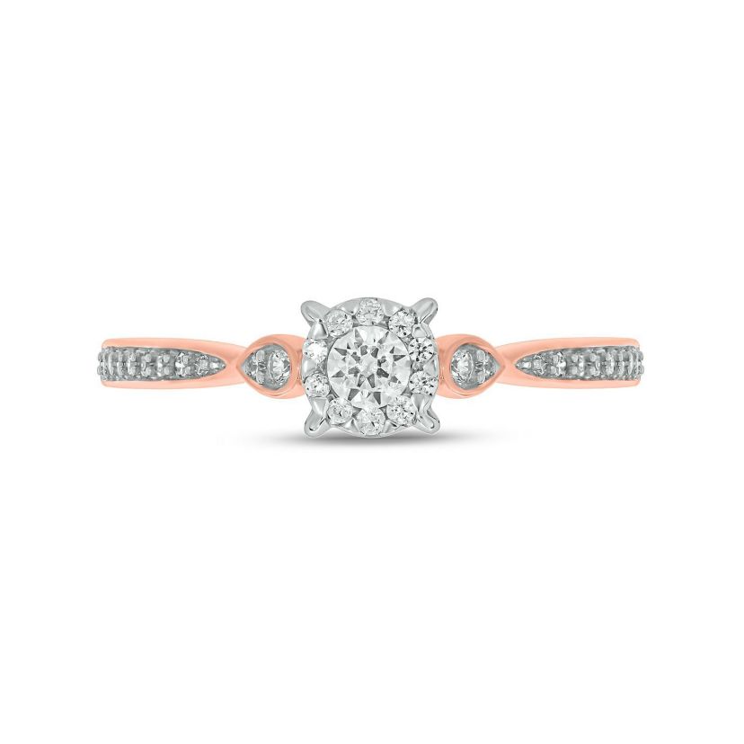 1/4 ct.t.w White Diamond Dainty Solitaire Promise Ring in 10K Gold
