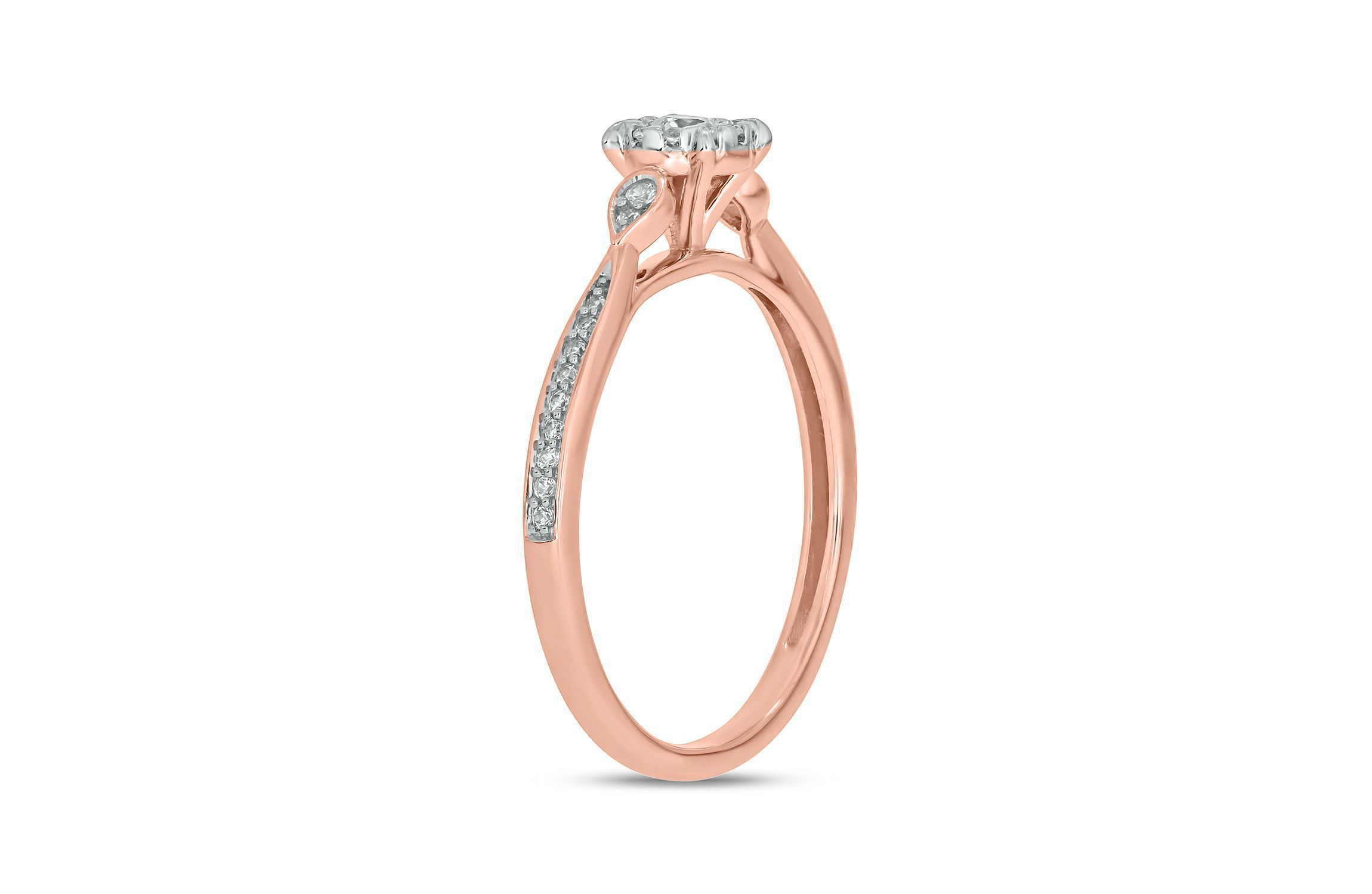 1/4 ct.t.w White Diamond Dainty Solitaire Promise Ring in 10K Gold