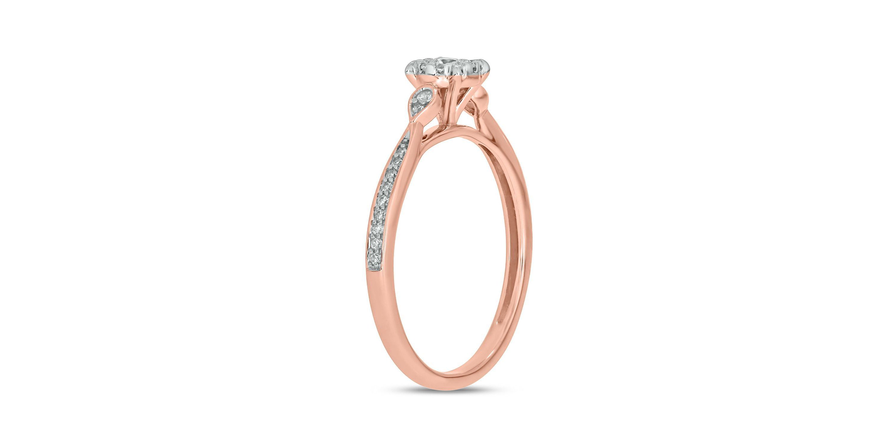 1/4 ct.t.w White Diamond Dainty Solitaire Promise Ring in 10K Gold