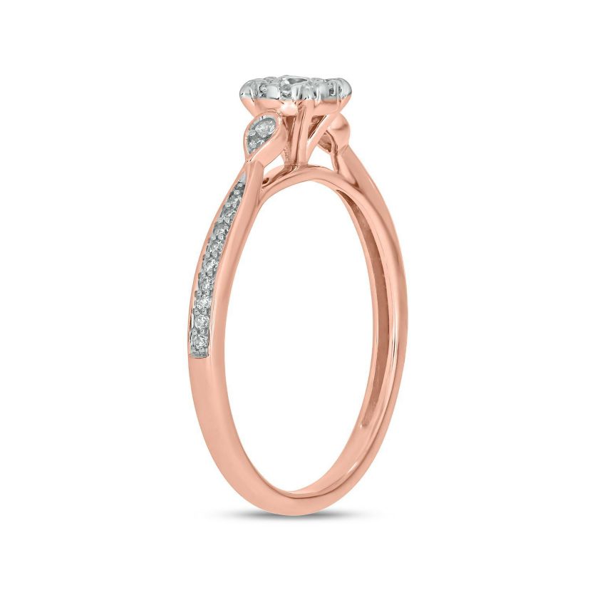 1/4 ct.t.w White Diamond Dainty Solitaire Promise Ring in 10K Gold