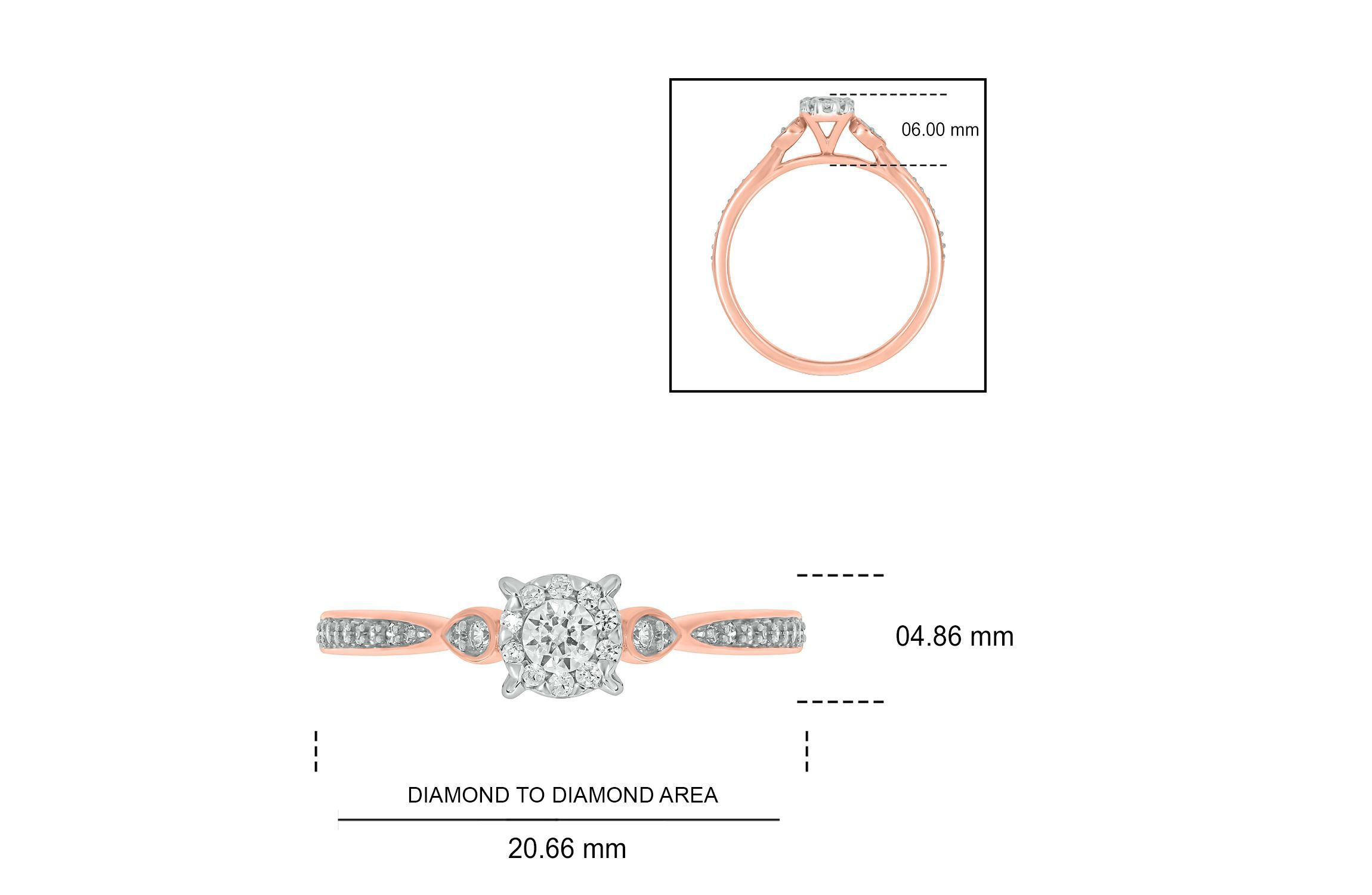 1/4 ct.t.w White Diamond Dainty Solitaire Promise Ring in 10K Gold