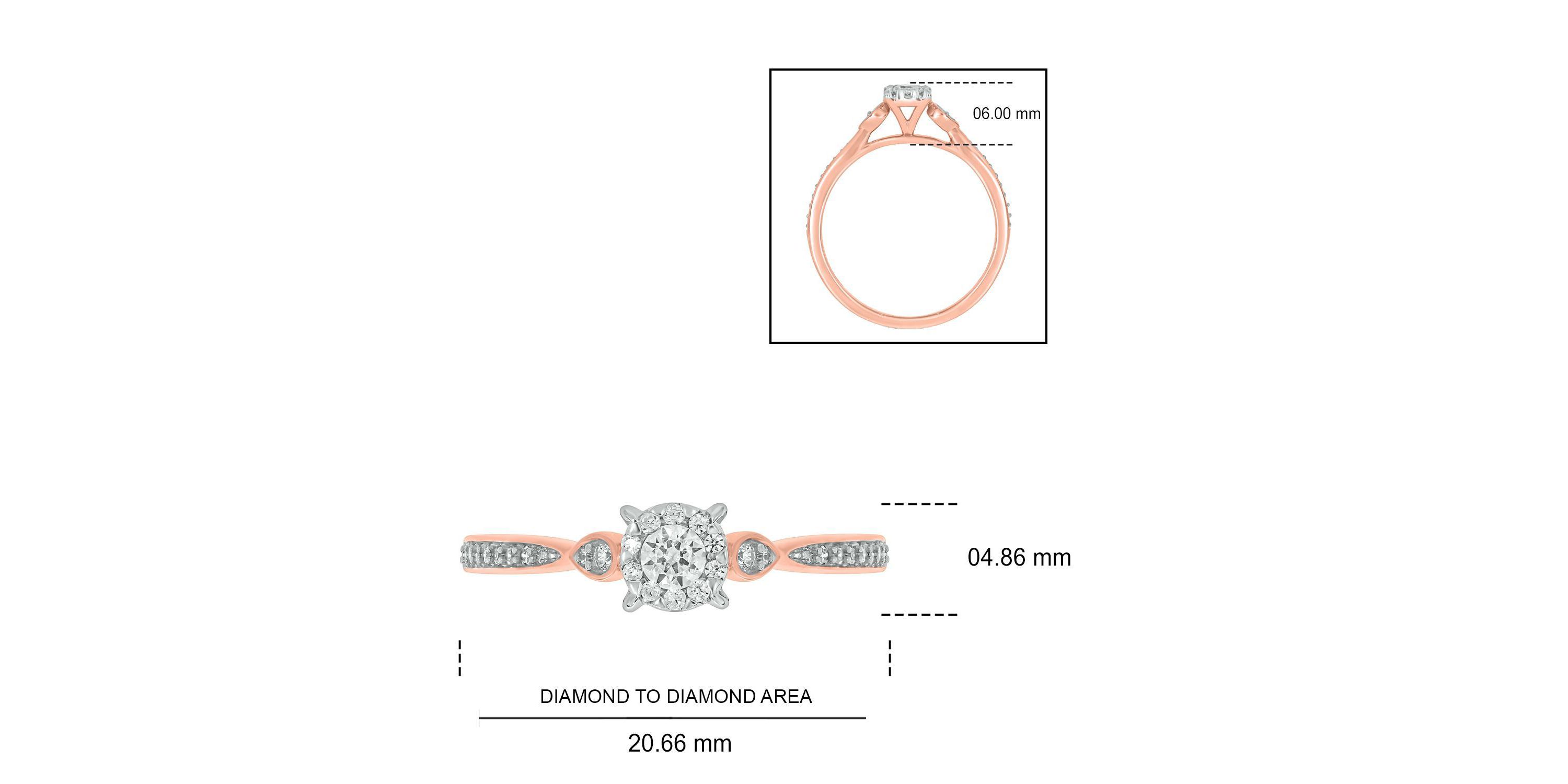 1/4 ct.t.w White Diamond Dainty Solitaire Promise Ring in 10K Gold