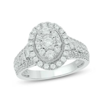 Belk & Co 1.0 ct.t.w White Diamond Studded Solitaire Engagement Ring in 10K Gold, 8 -  0686557628258