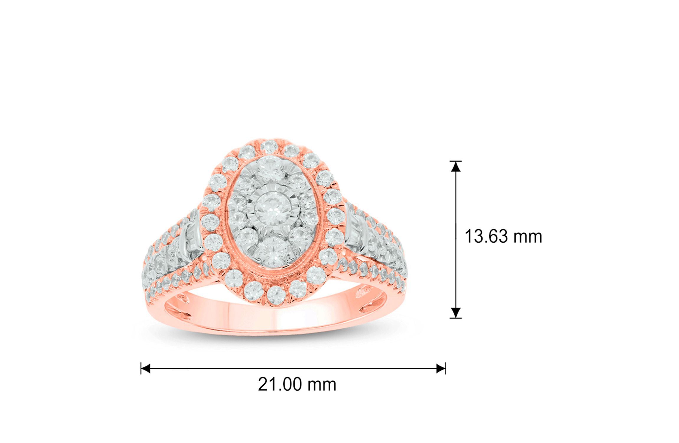 1.0 ct.t.w White Diamond Studded Solitaire Engagement Ring in 10K Gold
