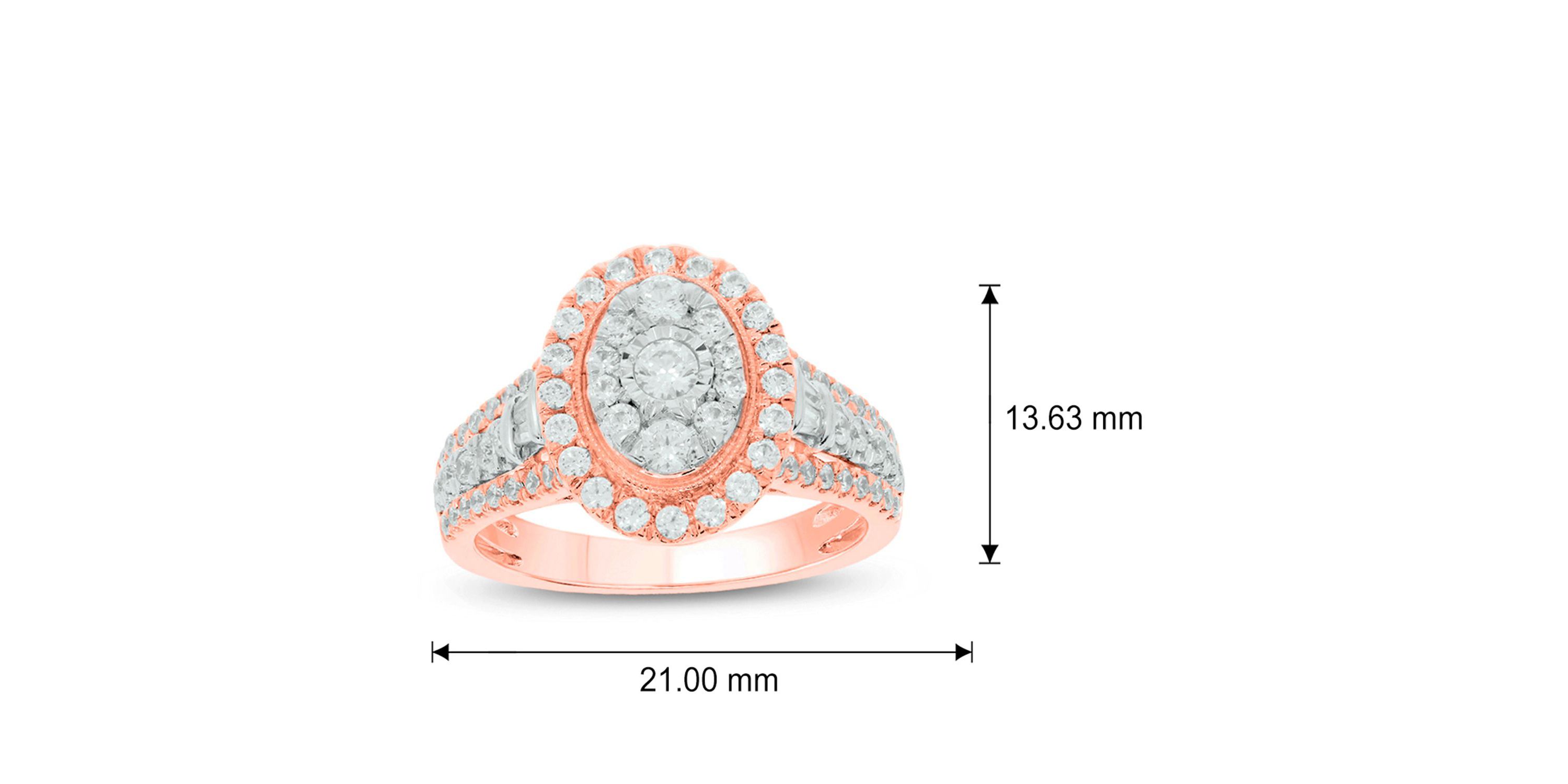 1.0 ct.t.w White Diamond Studded Solitaire Engagement Ring in 10K Gold