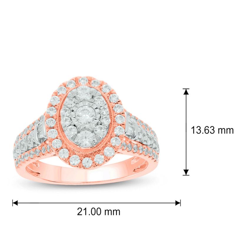 1.0 ct.t.w White Diamond Studded Solitaire Engagement Ring in 10K Gold
