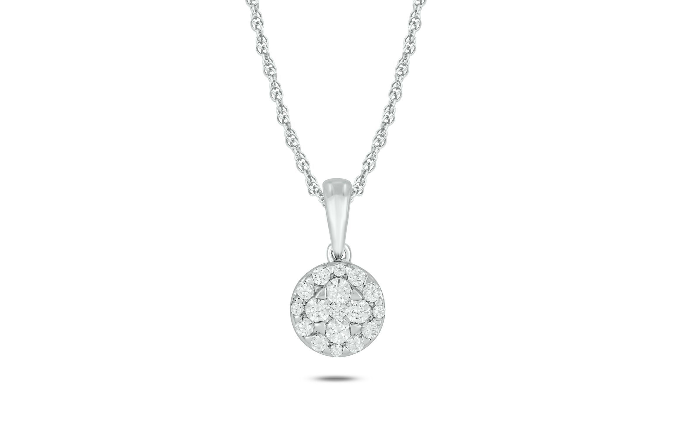 1/2 ct. t.w Natrual White Diamond Solitaire Round Pendant Necklace in 10K Gold