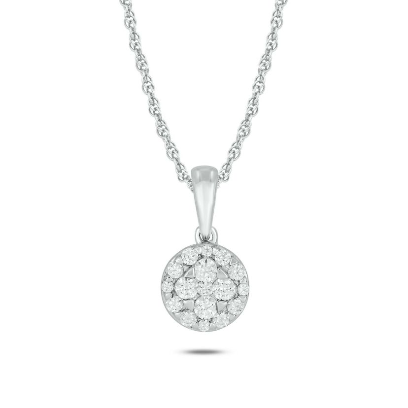 1/2 ct. t.w Natrual White Diamond Solitaire Round Pendant Necklace in 10K Gold