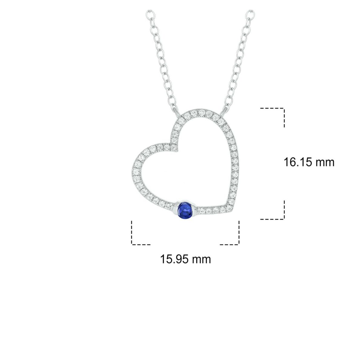 1/5 ct. t.w Diamond & 1/4 ct. t.w Blue Sapphire Round Shape Natrual Color Stone Necklace in 10K Gold