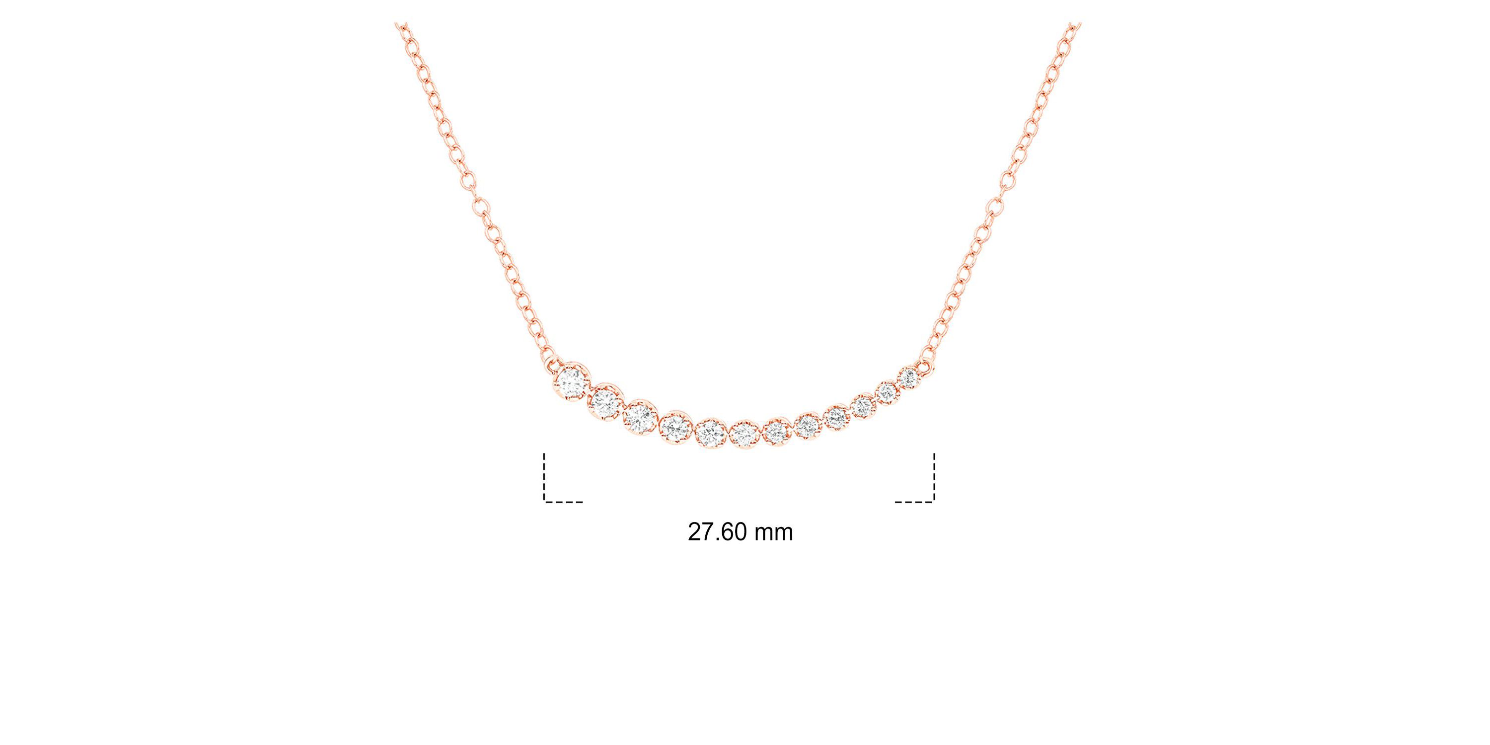 1/4 ct. t.w White Natural Round Diamond Curved Line Pendnat  Necklace For Womens In 10K Gold