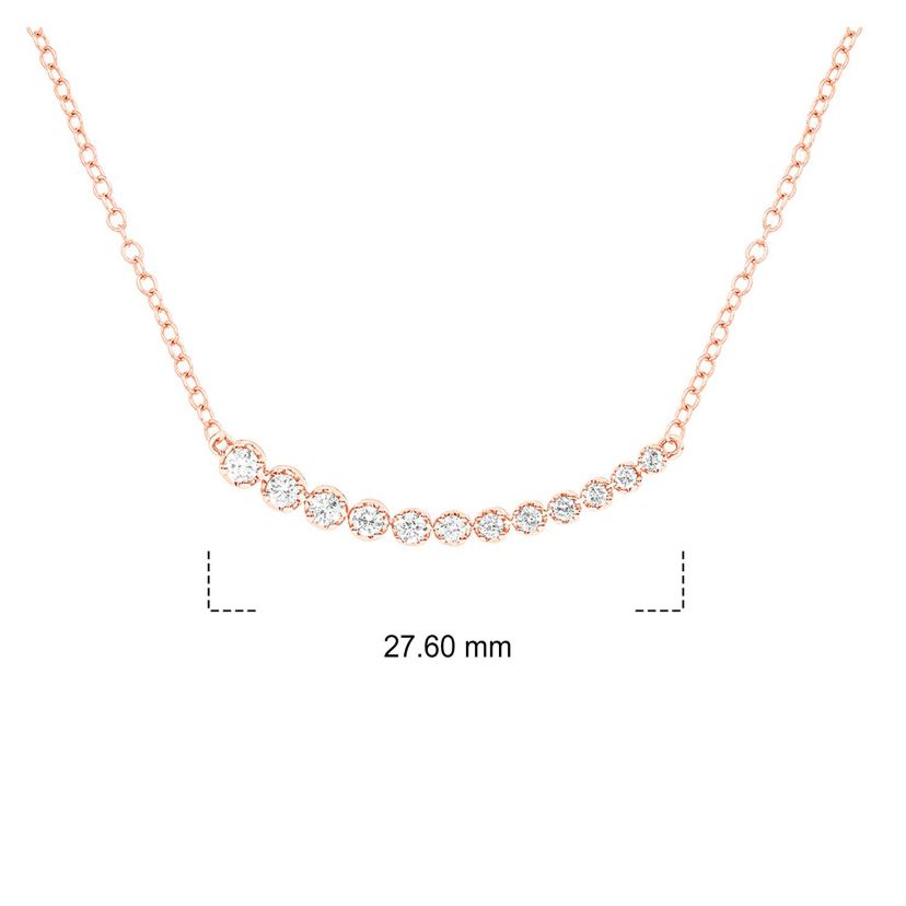 1/4 ct. t.w White Natural Round Diamond Curved Line Pendnat  Necklace For Womens In 10K Gold