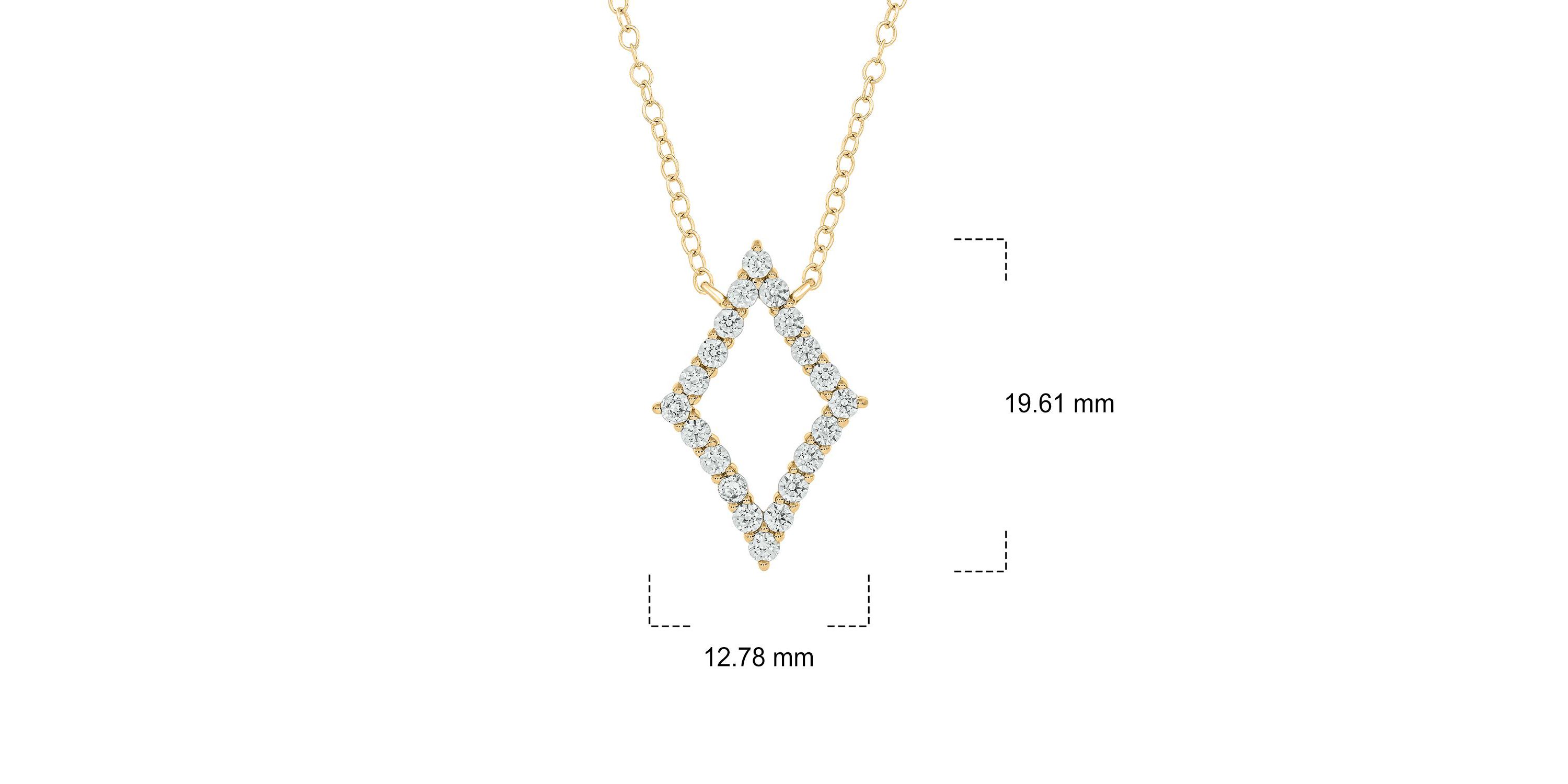 1/2 ct. t.w Diamond Rhombus Shape Pendant Necklace For Womens in 14K gold
