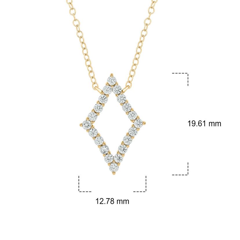 1/2 ct. t.w Diamond Rhombus Shape Pendant Necklace For Womens in 14K gold