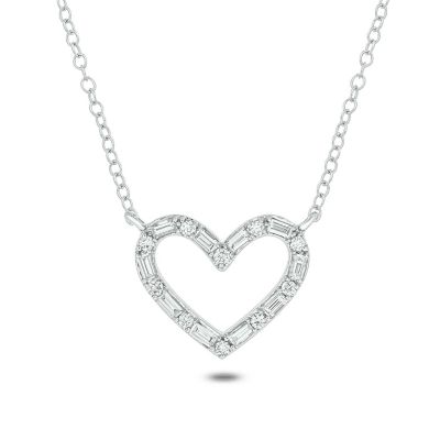 Belk & Co 1/4 ct. t.w White Diamond Heart Shape Pendant Necklace in 10K Gold -  540046611753376