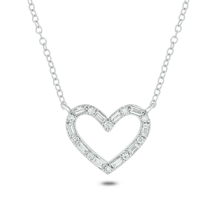 1/4 ct. t.w White Diamond Heart Shape Pendant Necklace in 10K Gold