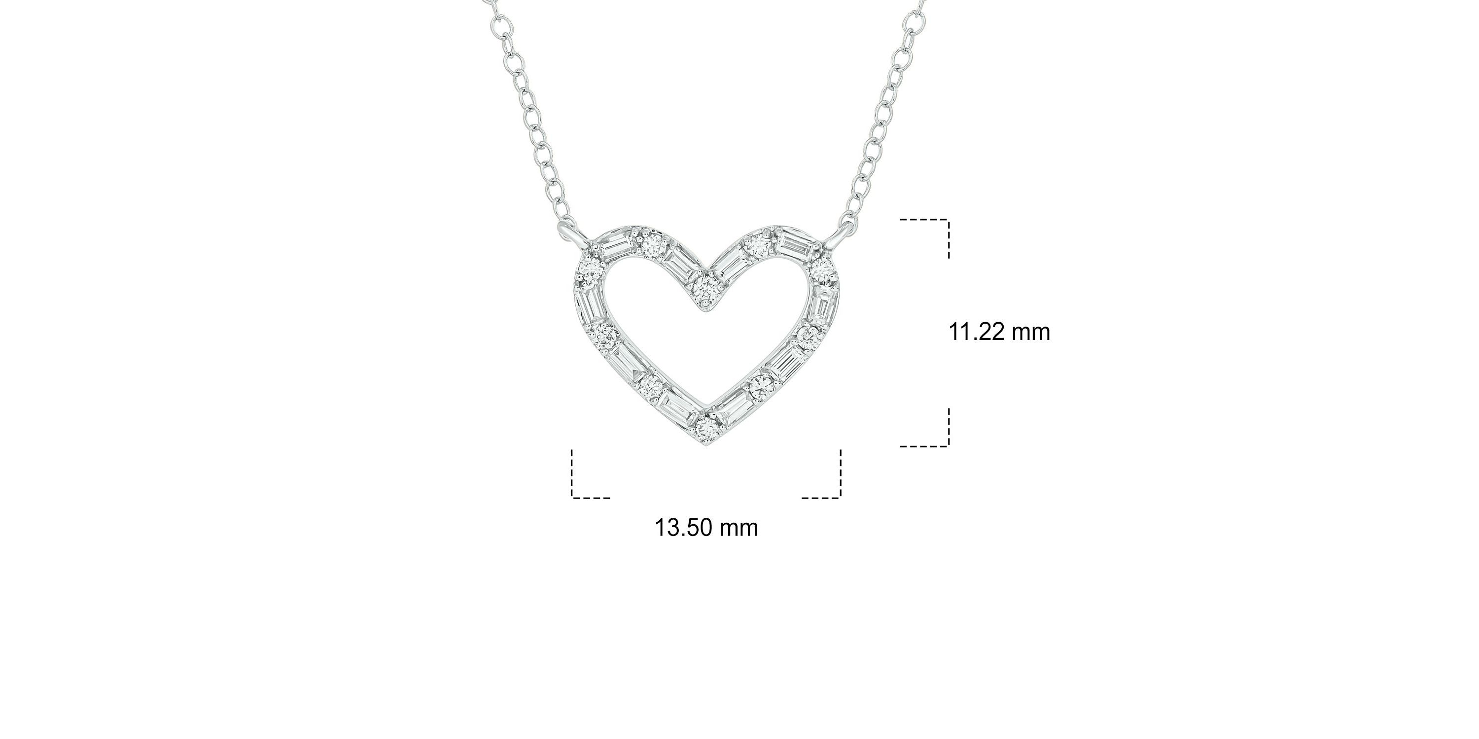 1/4 ct. t.w White Diamond Heart Shape Pendant Necklace in 10K Gold