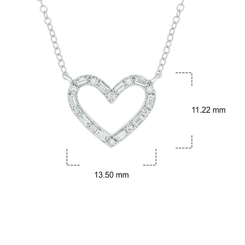 1/4 ct. t.w White Diamond Heart Shape Pendant Necklace in 10K Gold