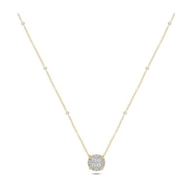 Belk & Co 3/8 ct. t.w White Natrual Diamond Cushion Pendant Necklace in 10K Gold, Yellow