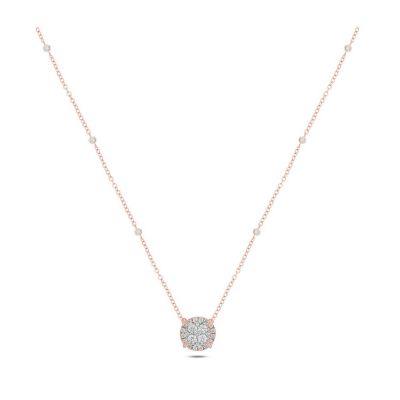Belk & Co 3/8 ct. t.w White Natrual Diamond Cushion Pendant Necklace in 10K Gold