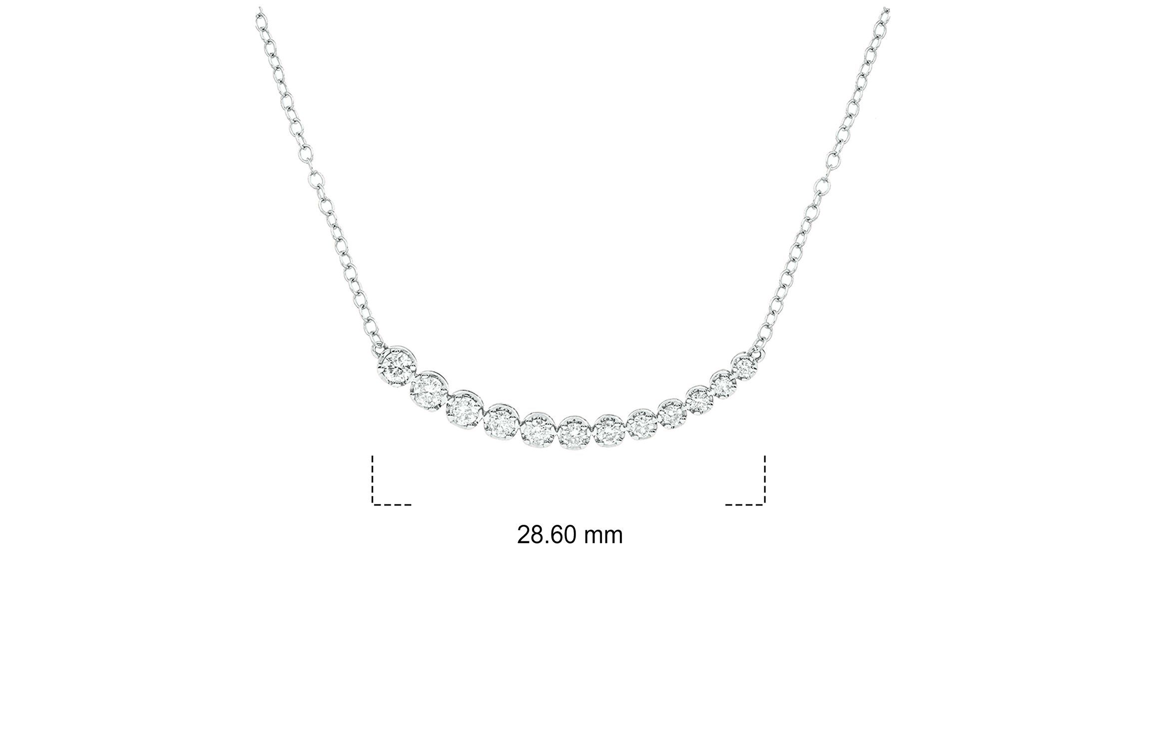 3/8 ct. t.w Natrual White Round Diamond Curved Bar Pendant Necklace in 10K Gold
