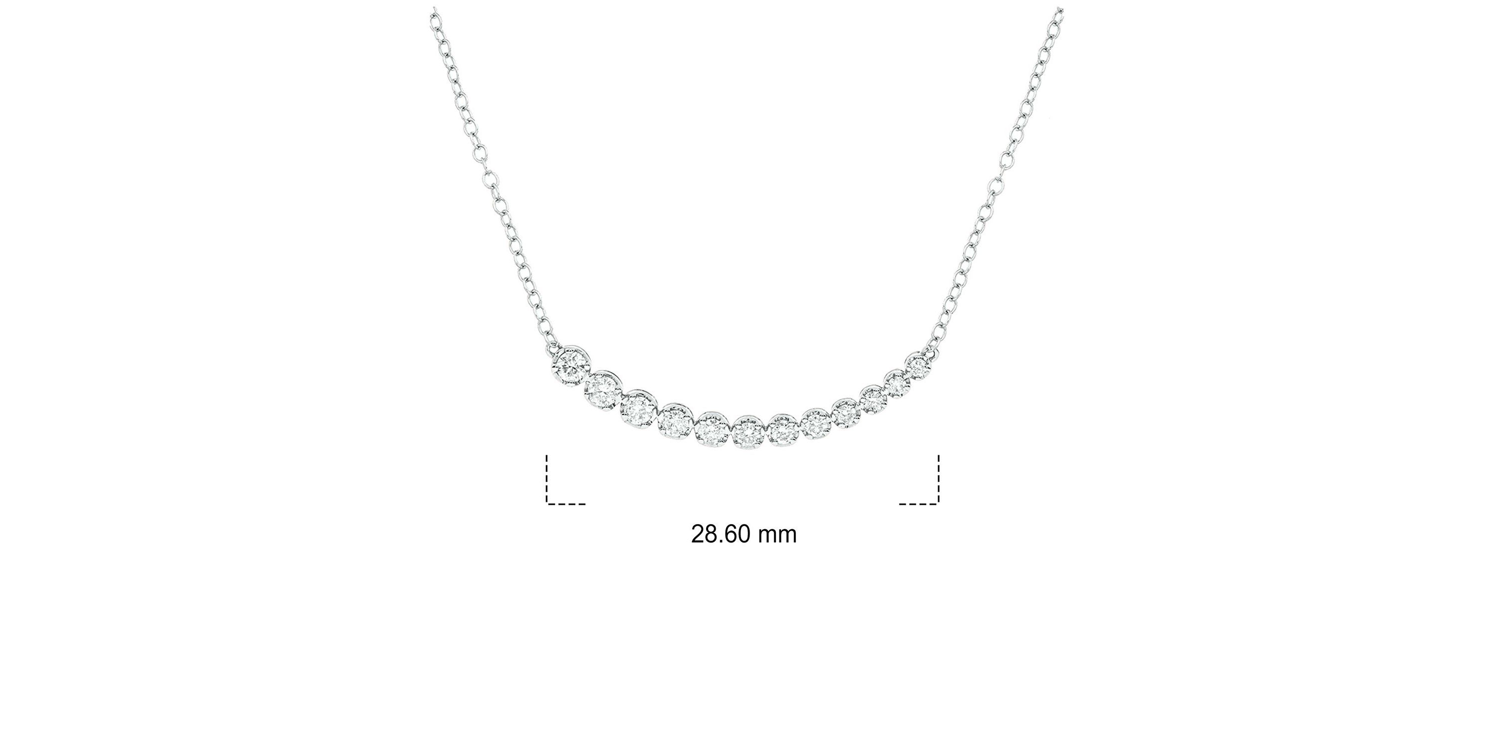3/8 ct. t.w Natrual White Round Diamond Curved Bar Pendant Necklace in 10K Gold
