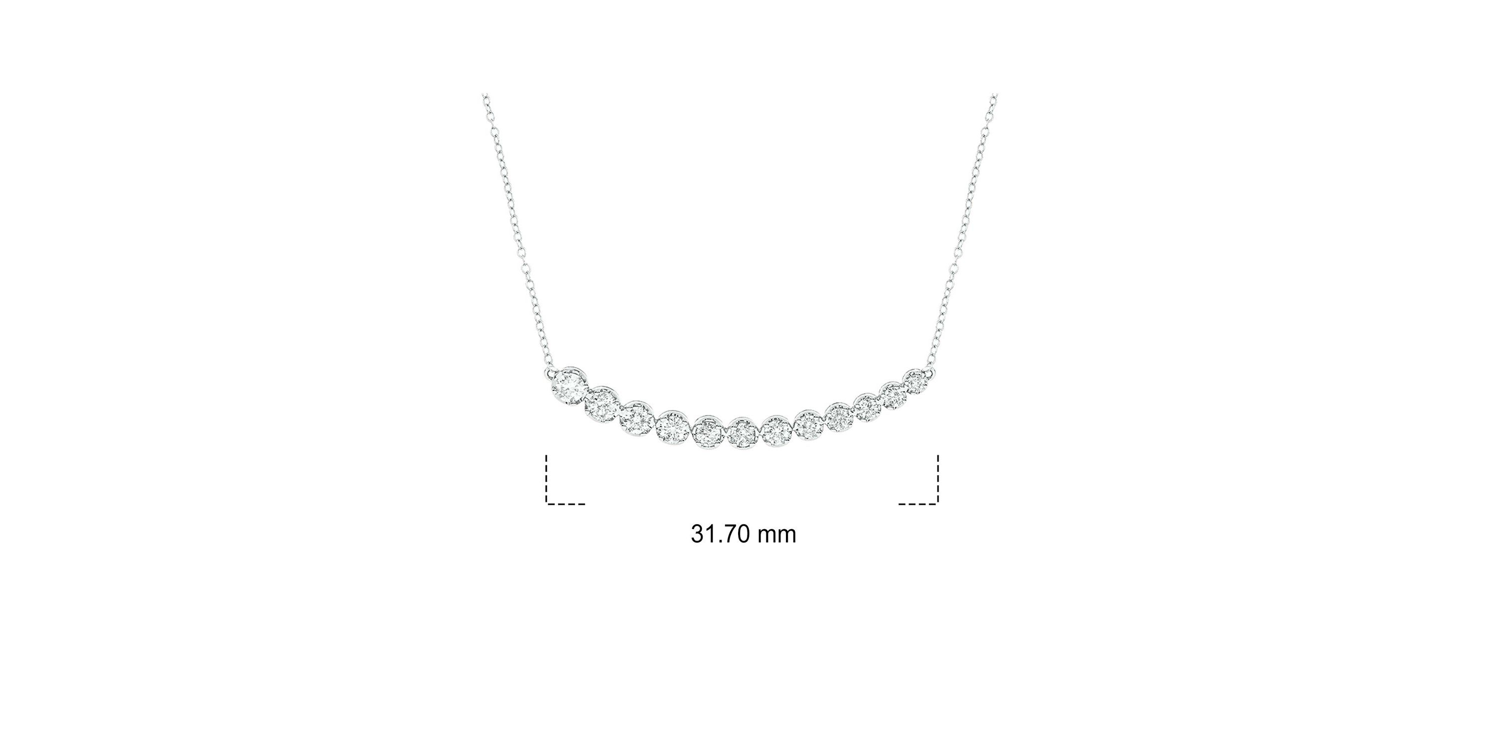 3/4 ct. t.w White Diamond Curved Bar Necklace For Womens in 10K Gold