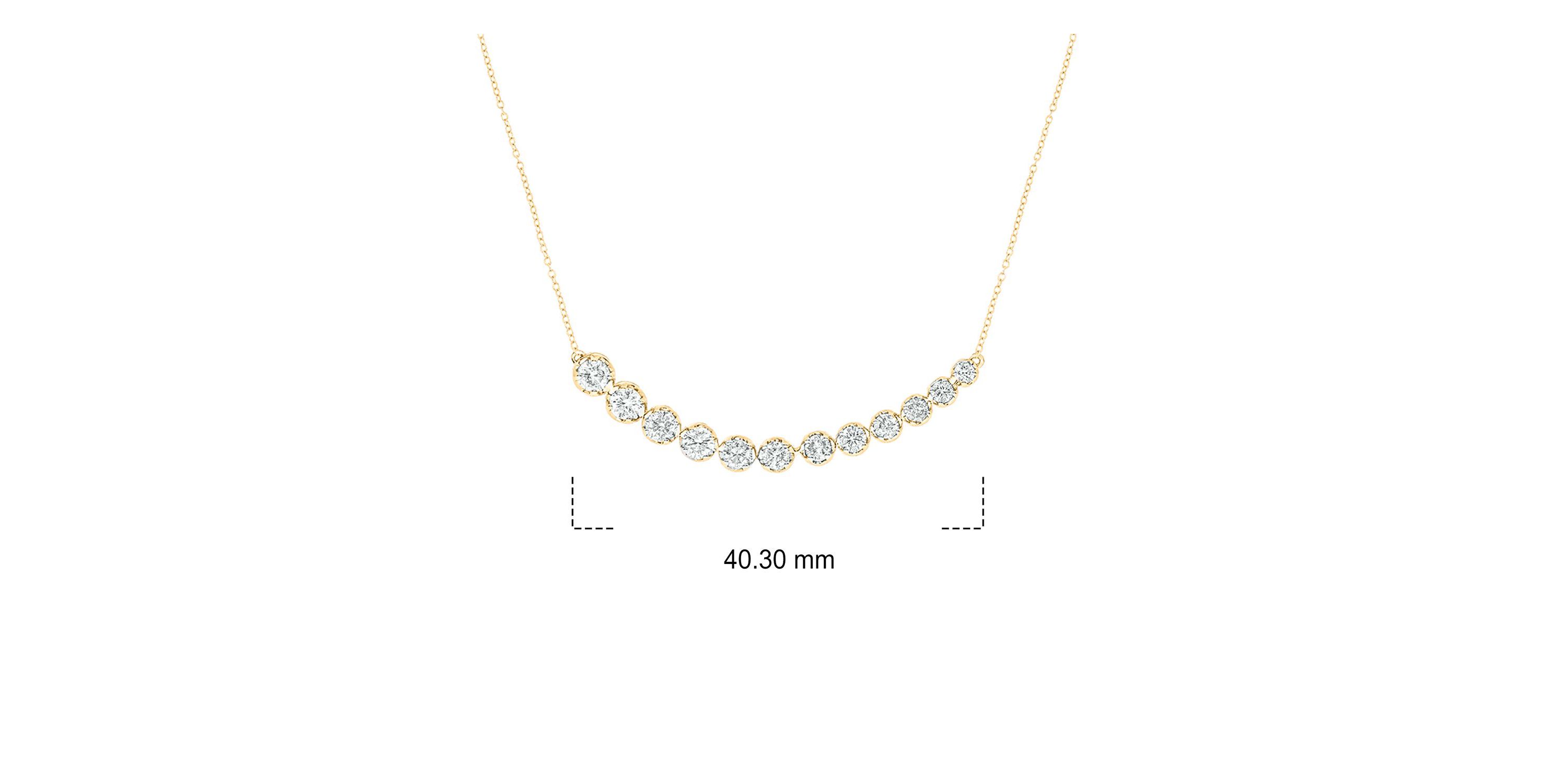 1.0 ct. t.w White Diamond Curved Bar Necklace For Womens in  10K Gold