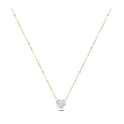 Belk & Co 1/4 ct. t.w White Diamond Heart Pendant Necklace in 10K Gold, Yellow