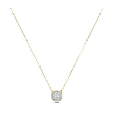 Belk & Co 3/8 ct. t.w White Diamond Studded Round Pendant Necklace in 10K Gold, Yellow