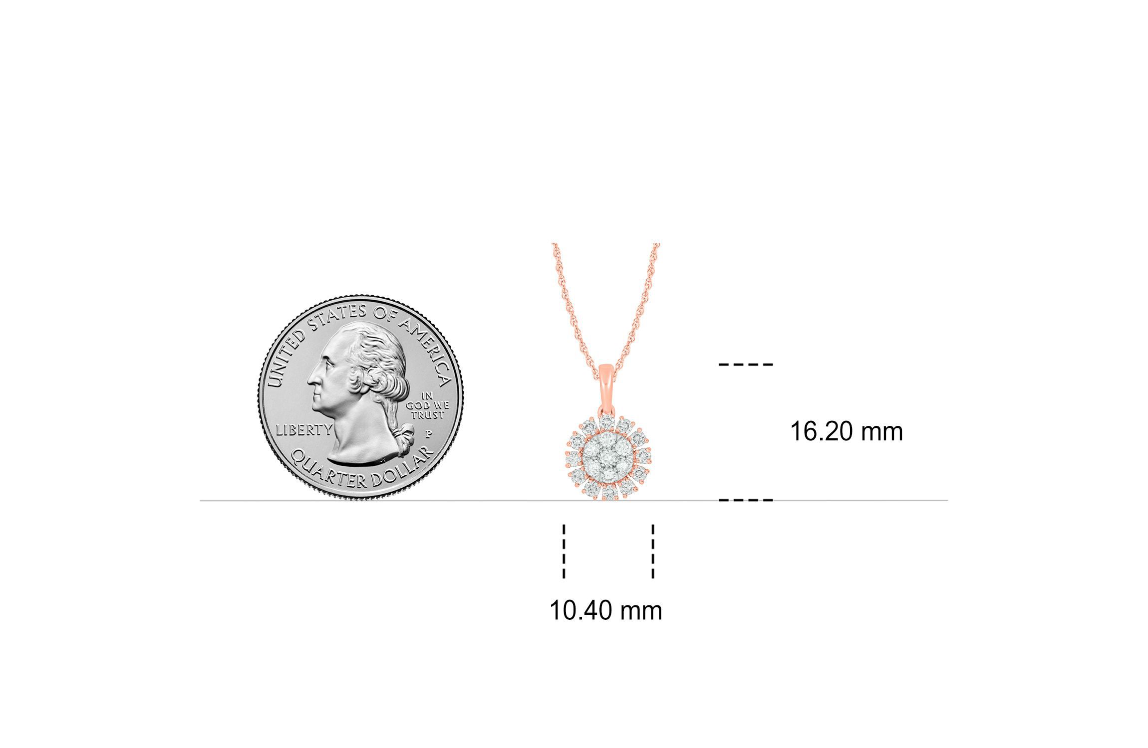 1/2 ct. t.w Natrual White Diamond Sun Pendant Necklace in 10K Gold