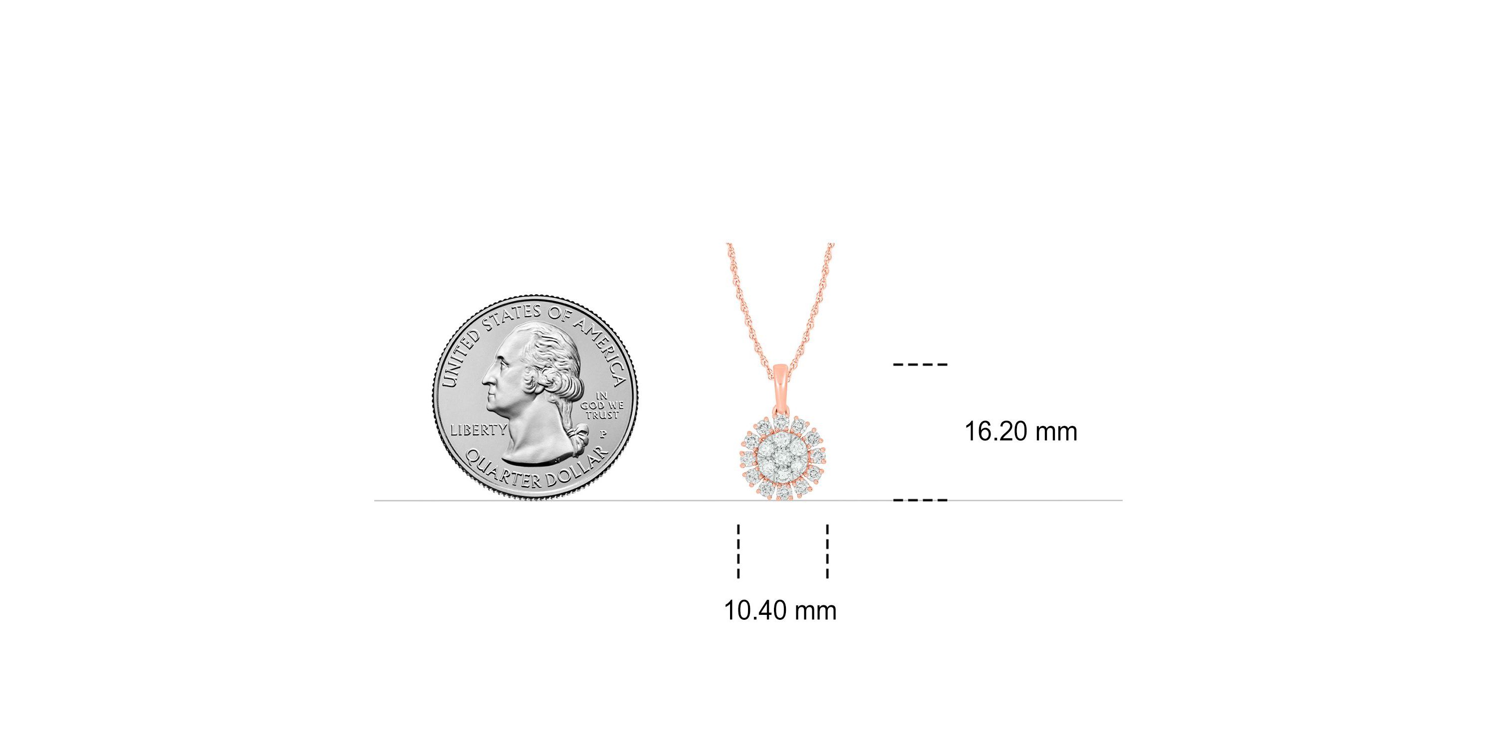 1/2 ct. t.w Natrual White Diamond Sun Pendant Necklace in 10K Gold