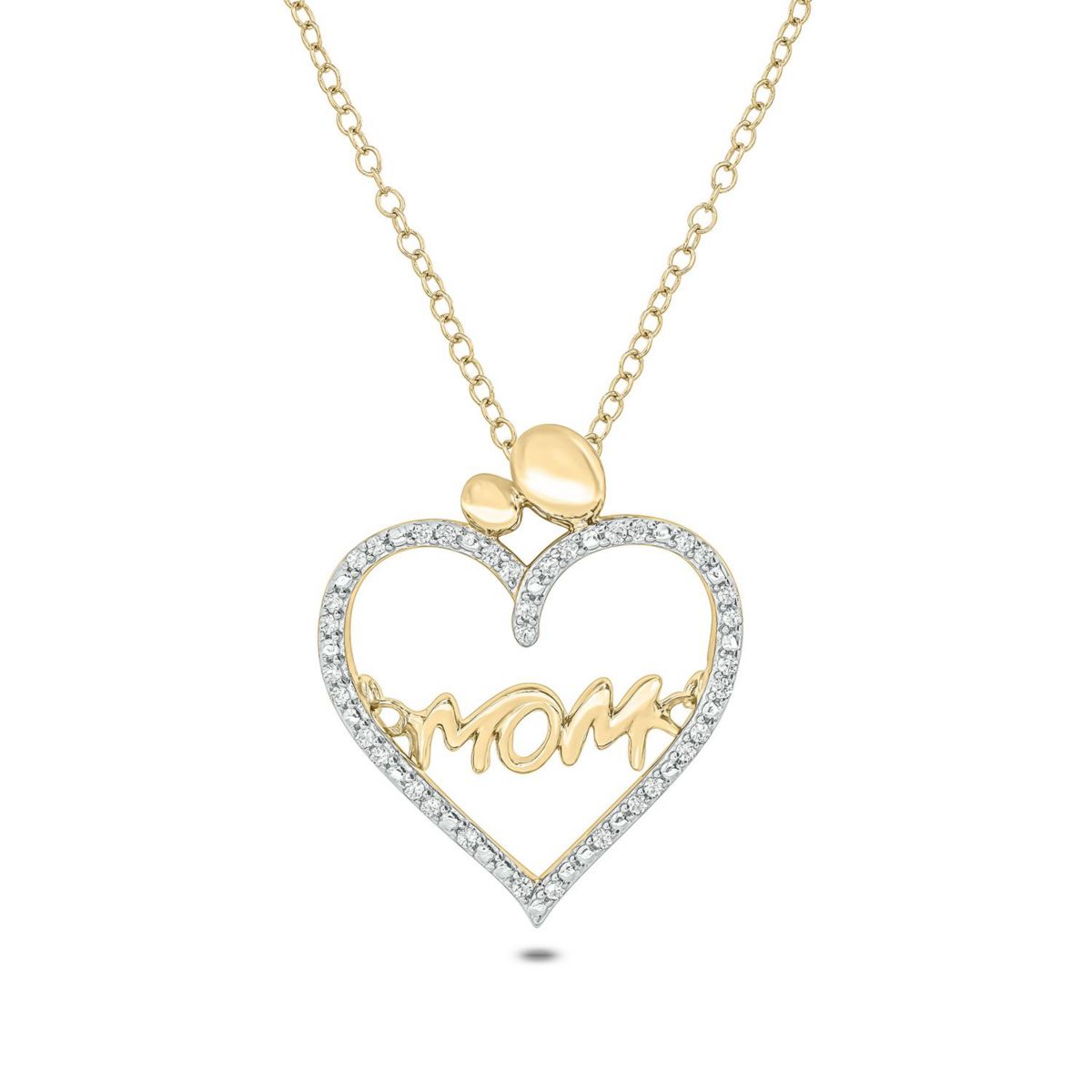1/10 ct. t.w Diamond Adorable Heart Pendant Necklace in 10K Gold