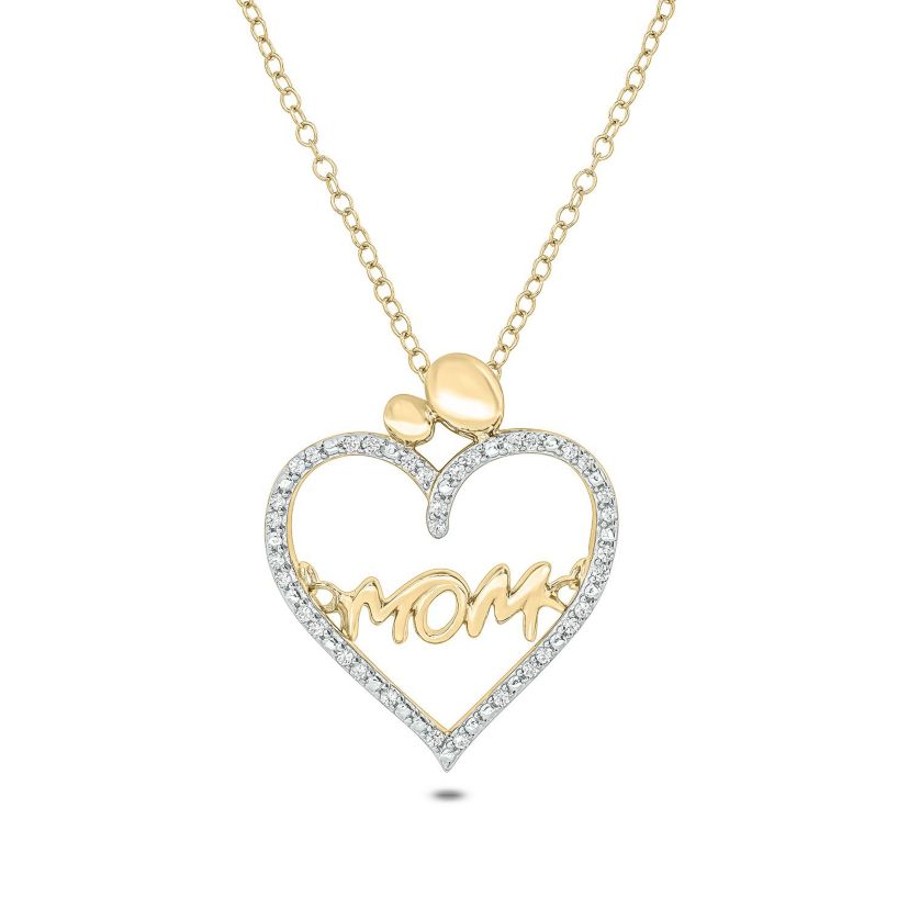 1/10 ct. t.w Diamond Adorable Heart Pendant Necklace in 10K Gold