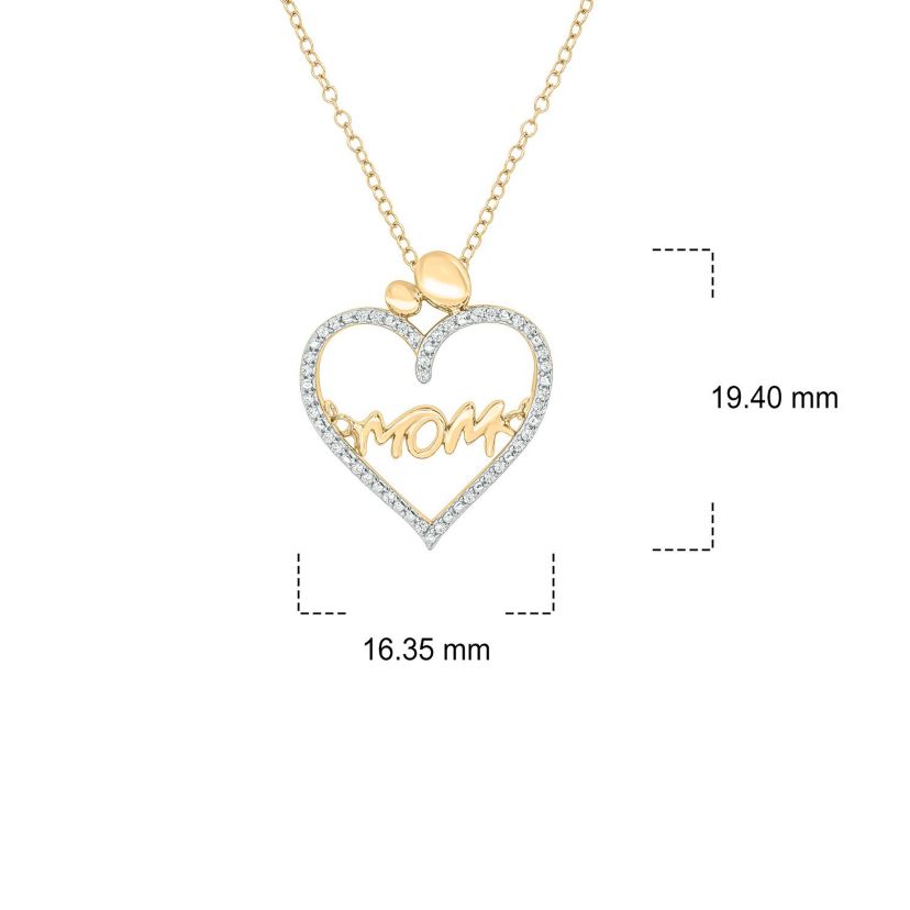 1/10 ct. t.w Diamond Adorable Heart Pendant Necklace in 10K Gold