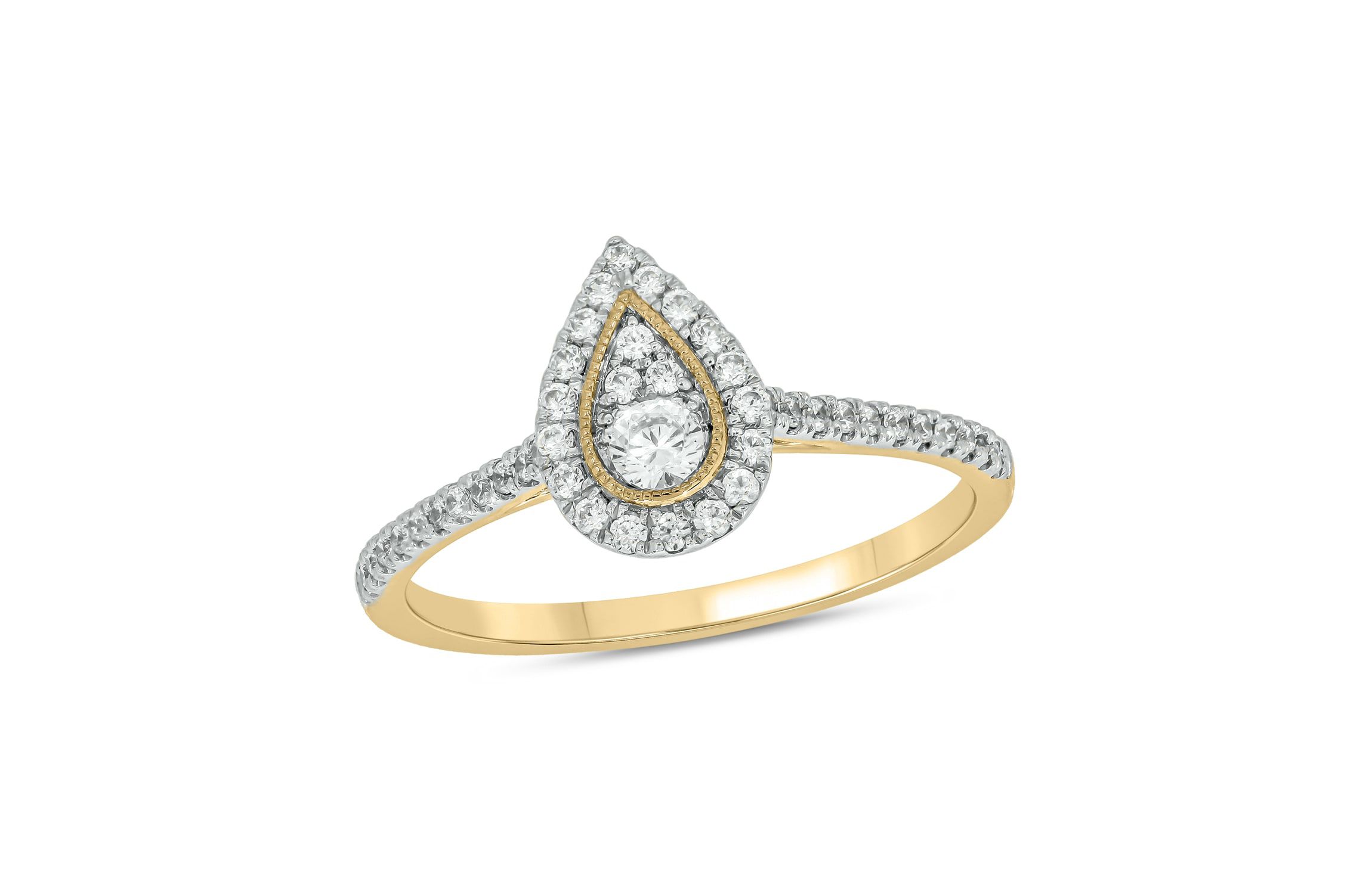1/3 ct.t.w. Diamond Single Halo Fashion Ring in 14KT White Gold