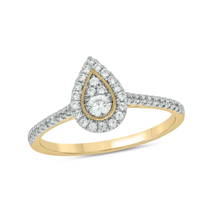 1/3 ct.t.w. Diamond Single Halo Fashion Ring in 14KT Rose Gold
