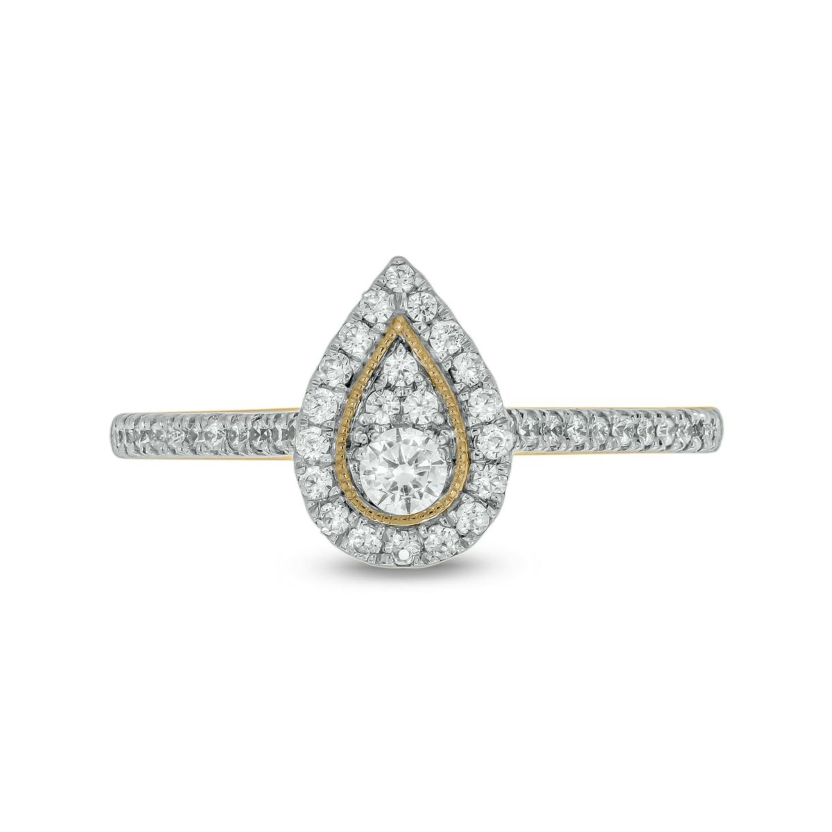1/3 ct.t.w. Diamond Single Halo Fashion Ring in 14KT White Gold