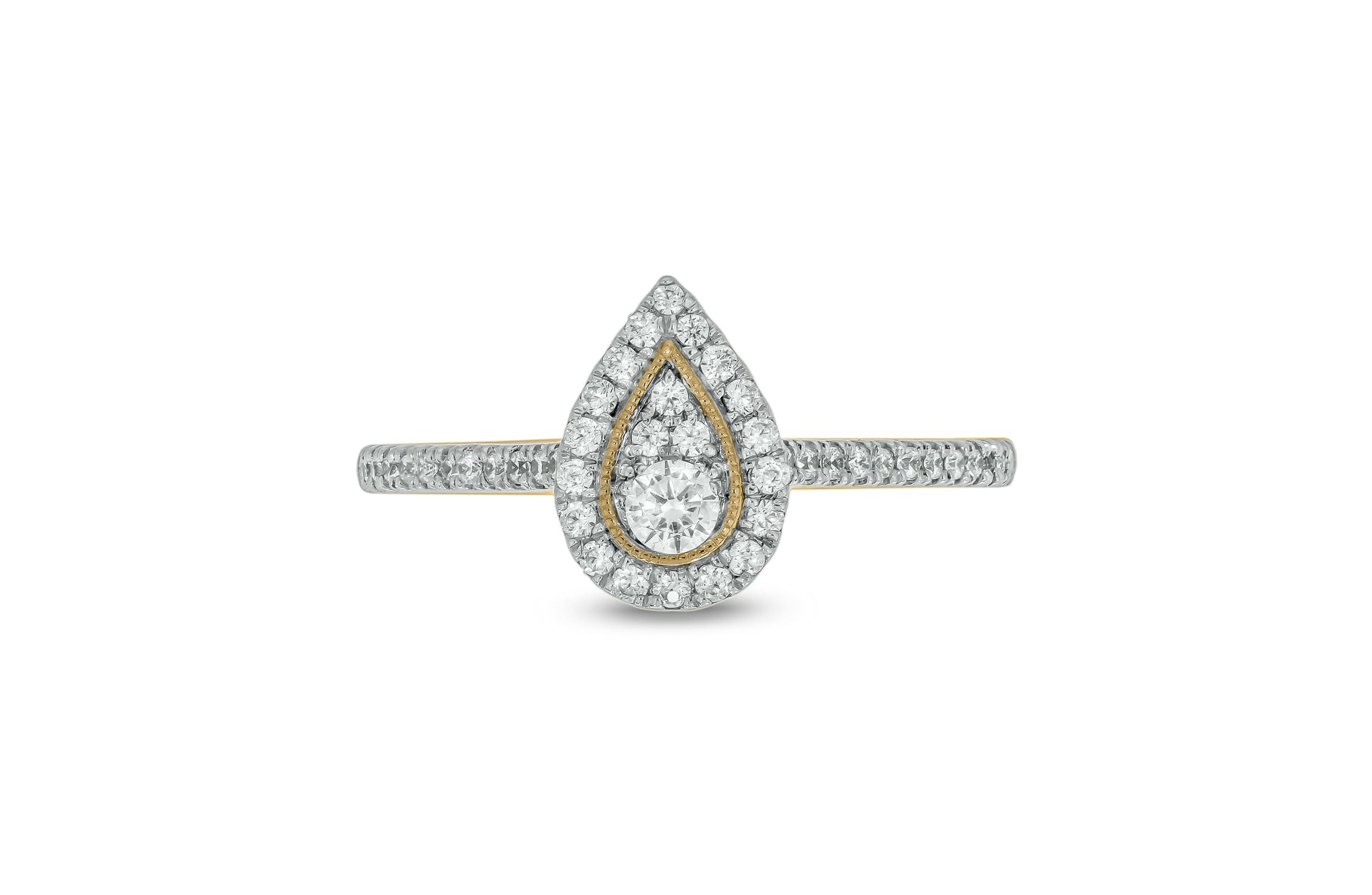 1/3 ct.t.w. Diamond Single Halo Fashion Ring in 14KT White Gold