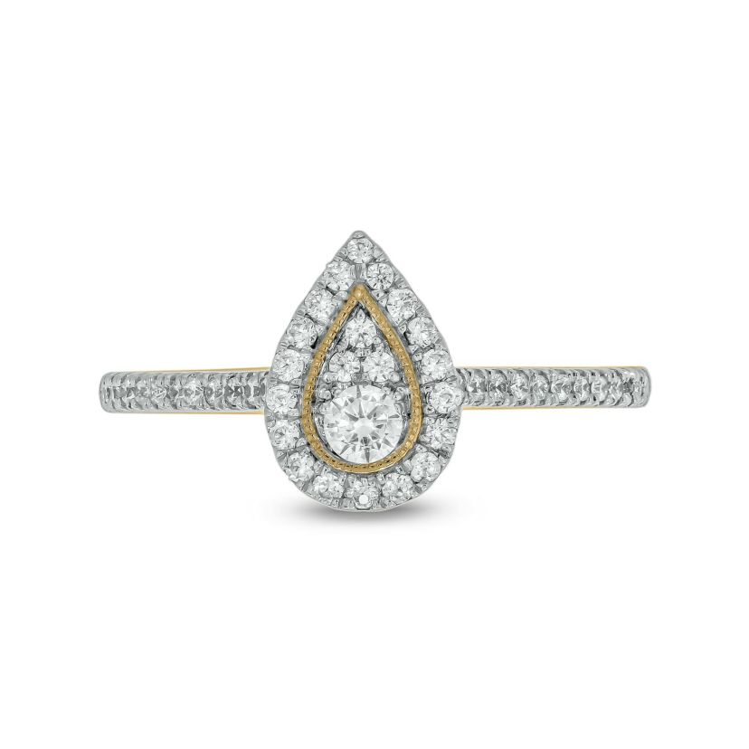 1/3 ct.t.w. Diamond Single Halo Fashion Ring in 14KT Rose Gold