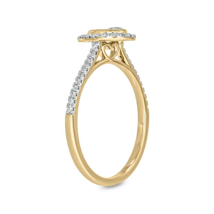 1/3 ct.t.w. Diamond Single Halo Fashion Ring in 14KT Rose Gold