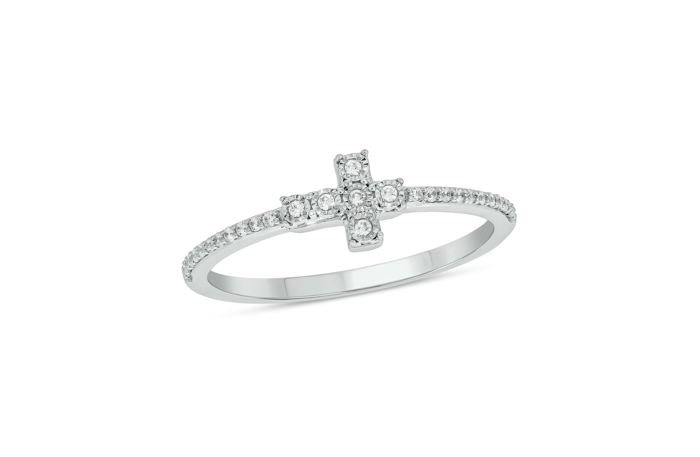 1/10 ct.t.w. Diamond Gorgeous Cross-Shaped Fashion Ring in 14KT Rose Gold