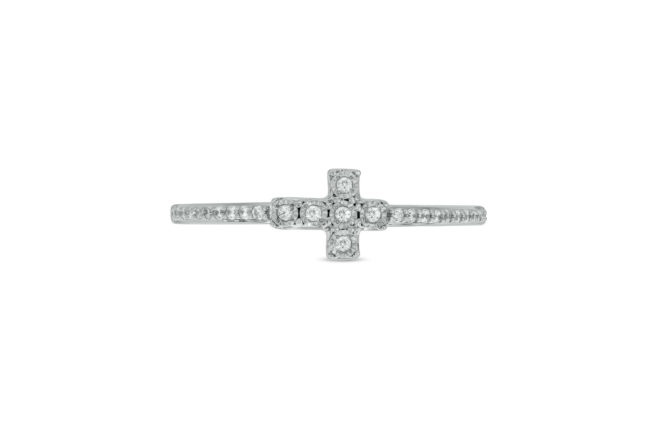 1/10 ct.t.w. Diamond Gorgeous Cross-Shaped Fashion Ring in 14KT Rose Gold