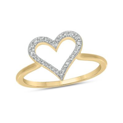 Belk & Co 1/10 ct.t.w. Diamond Heart-Shaped Fashion Ring in 14KT Rose Gold, White, 6