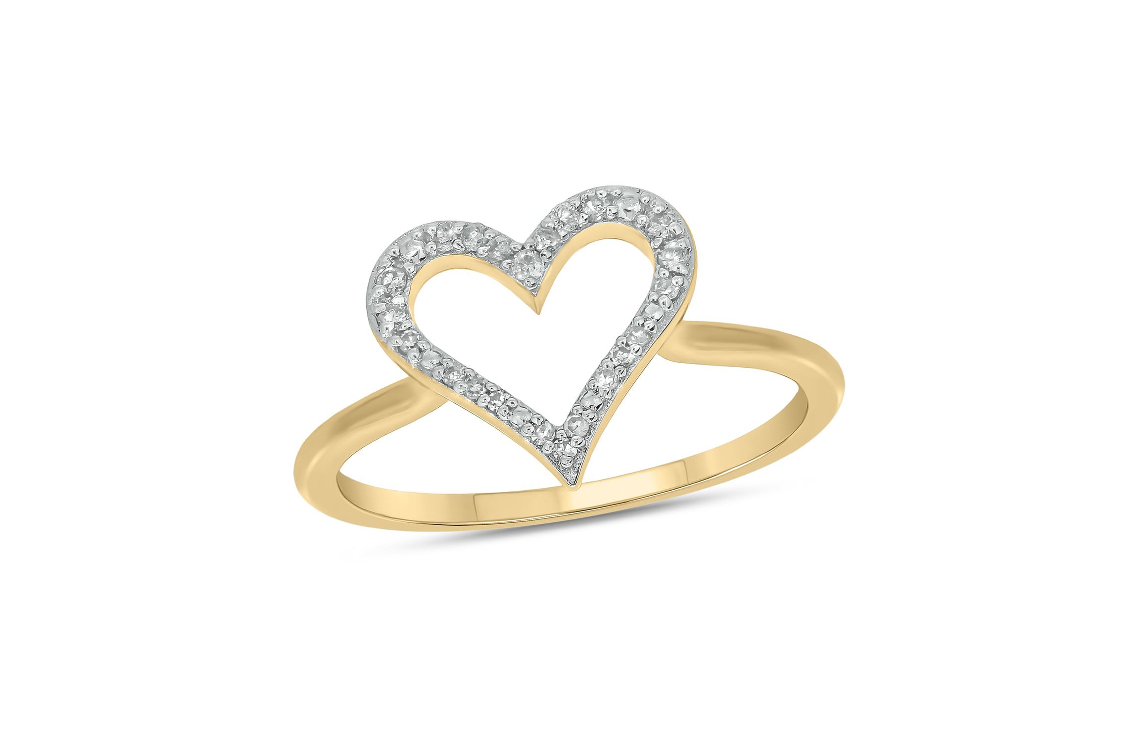 1/10 ct.t.w. Diamond Heart-Shaped Fashion Ring in 14KT White Gold