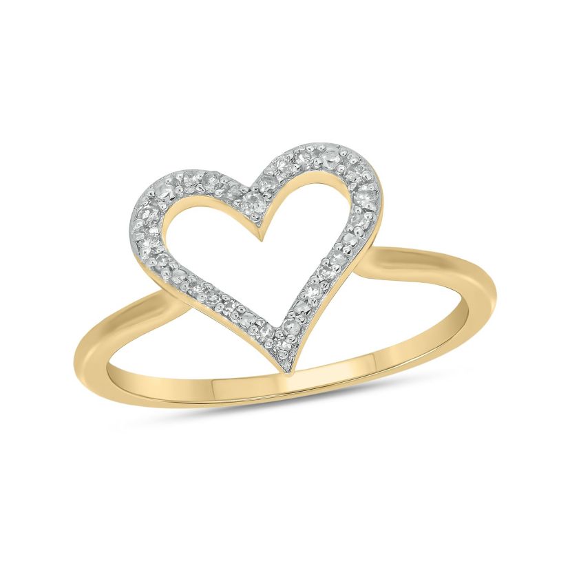 1/10 ct.t.w. Diamond Heart-Shaped Fashion Ring in 14KT Rose Gold
